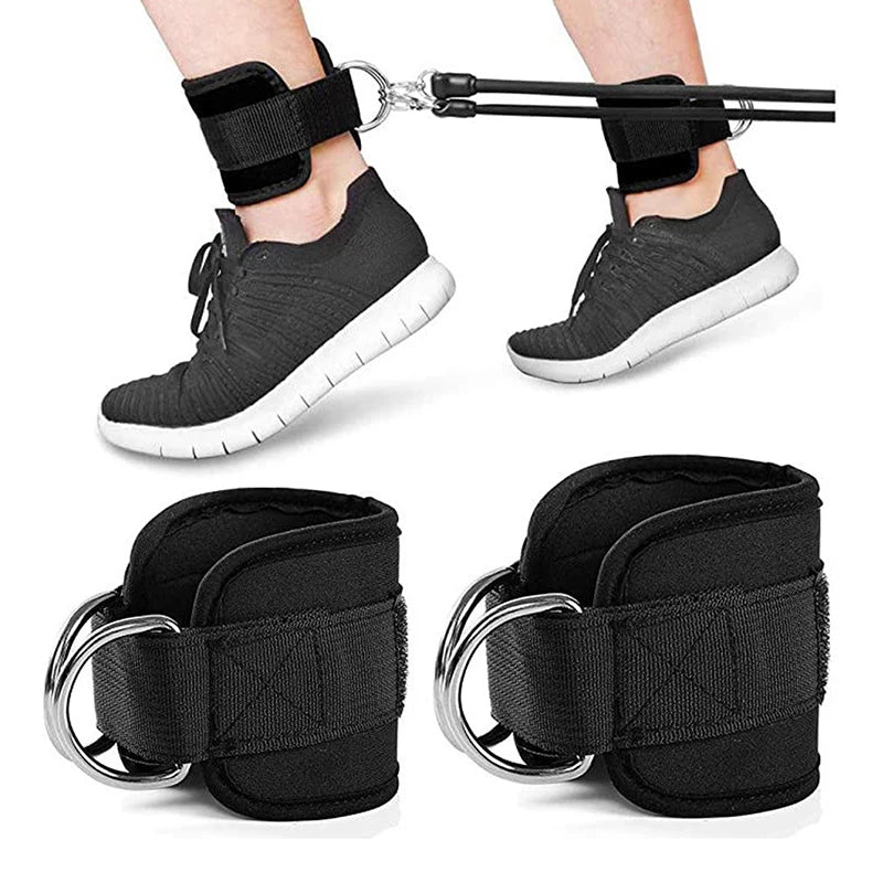 2PCS Ankle Straps Cable Double D-Ring Ankle Cuffs for Gym Workouts Glutes Legs Strength Extensions Training Brace Support Sport
