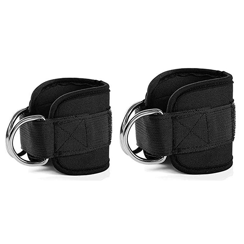 2PCS Ankle Straps Cable Double D-Ring Ankle Cuffs for Gym Workouts Glutes Legs Strength Extensions Training Brace Support Sport