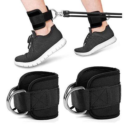 2PCS Ankle Straps Cable Double D-Ring Ankle Cuffs for Gym Workouts Glutes Legs Strength Extensions Training Brace Support Sport