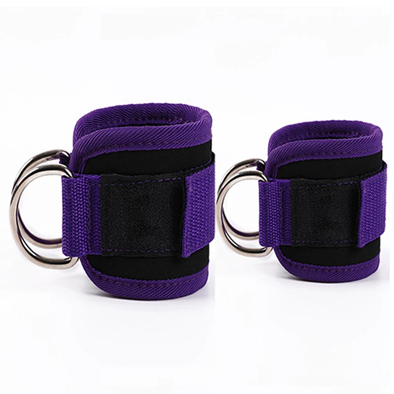 2PCS Ankle Straps Cable Double D-Ring Ankle Cuffs for Gym Workouts Glutes Legs Strength Extensions Training Brace Support Sport