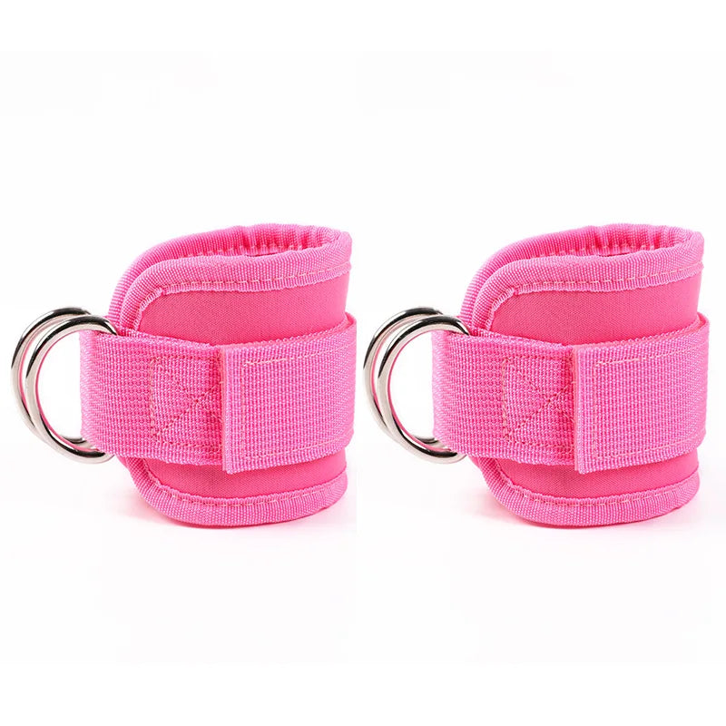 2PCS Ankle Straps Cable Double D-Ring Ankle Cuffs for Gym Workouts Glutes Legs Strength Extensions Training Brace Support Sport