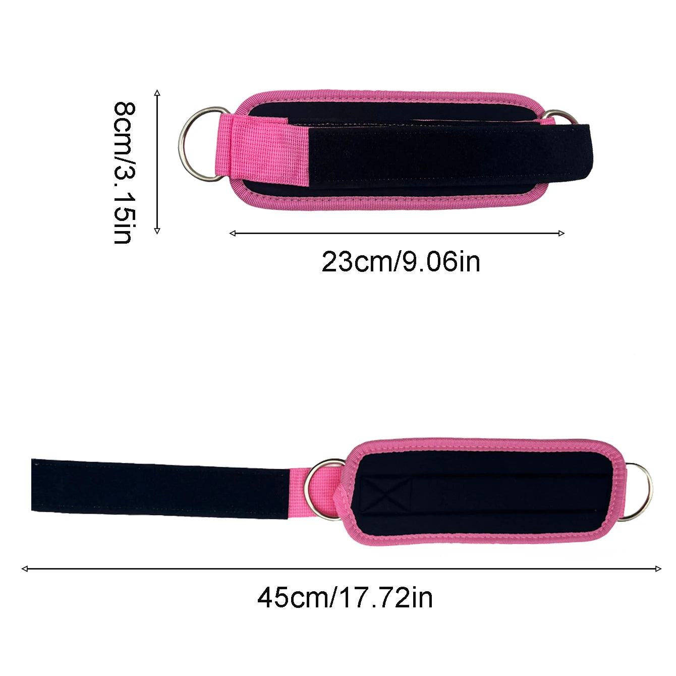 2PCS Ankle Straps Cable Double D-Ring Ankle Cuffs for Gym Workouts Glutes Legs Strength Extensions Training Brace Support Sport